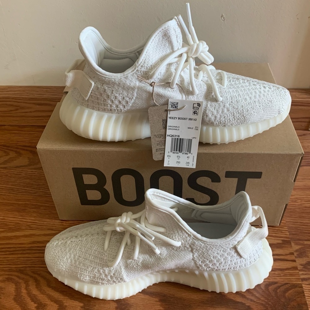 YEEZY BOOST Adidas 350 V2 Sneakers Shoes BONE Men’s size 7 Women’s size 8.5 - Picture 4 of 15